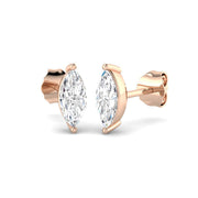 Stud Earrings with Lab Grown Marquise Cut Diamond - 0.70ct in 10K/14K gold and platinum with certified lab-grown or natural diamonds
