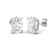 Stud Earrings with Lab Grown Princess Cut Diamond - 4.00ct in 10K/14K gold and platinum with certified lab-grown or natural diamonds