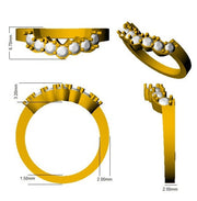 Graduated Round Diamond Wishbone Ring in 10K/14K gold and platinum with certified lab-grown or natural diamonds