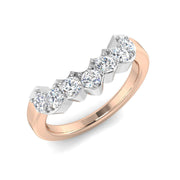 Graduated Round Diamond Wishbone Ring in 10K/14K gold and platinum with certified lab-grown or natural diamonds