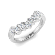 Graduated Round Diamond Wishbone Ring in 10K/14K gold and platinum with certified lab-grown or natural diamonds