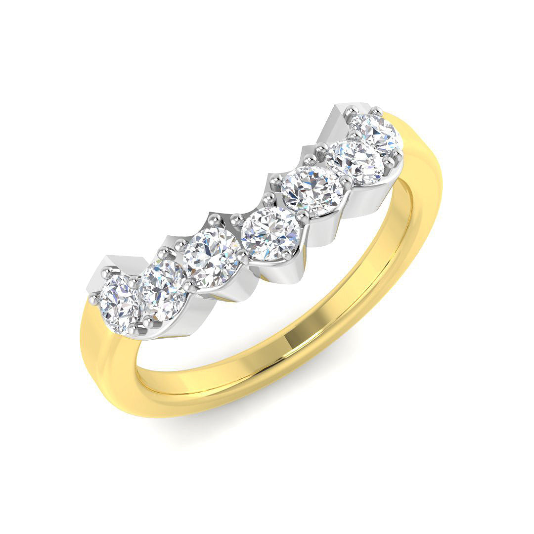 0.50Ct Round Diamond Wishbone Ring in 10K/14K gold and platinum with certified lab-grown or natural diamonds