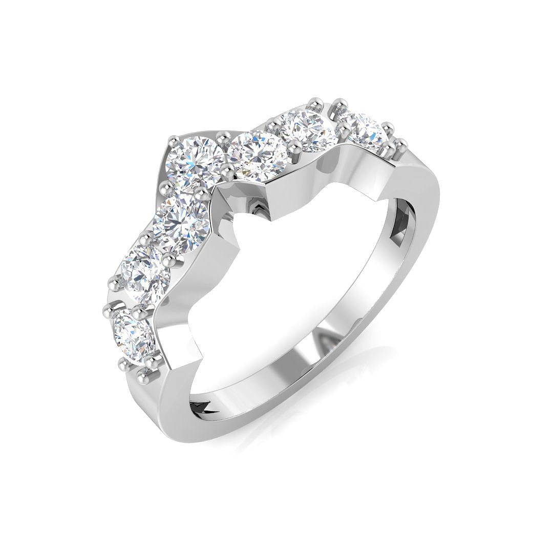 Sparkling 1.00Ct Round Diamond Wishbone Ring in 10K/14K gold and platinum with certified lab-grown or natural diamonds