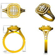1.00 Ct Baguette & Round Diamond Double Halo Style Engagement Ring in 10K/14K gold and platinum with certified lab-grown or natural diamonds