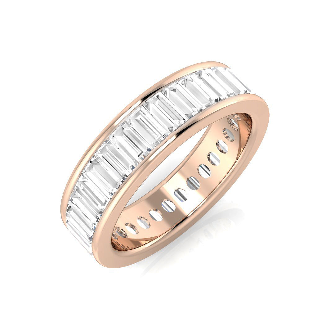 Lab-Grown & Natural Baguette Diamond Full Eternity Ring in 10K/14K gold and platinum with certified lab-grown or natural diamonds
