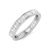 Baguette & Round Diamonds Full Eternity Ring in 10K/14K gold and platinum with certified lab-grown or natural diamonds