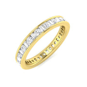Baguette & Round Diamonds Full Eternity Ring in 10K/14K gold and platinum with certified lab-grown or natural diamonds