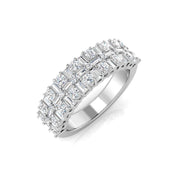 1.0Ct Round and Baguette Diamond Half Eternity Ring in 10K/14K gold and platinum with certified lab-grown or natural diamonds