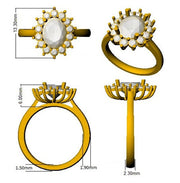 Aquamarine Halo Enagament Ring in 10K/14K gold and platinum with certified lab-grown or natural diamonds