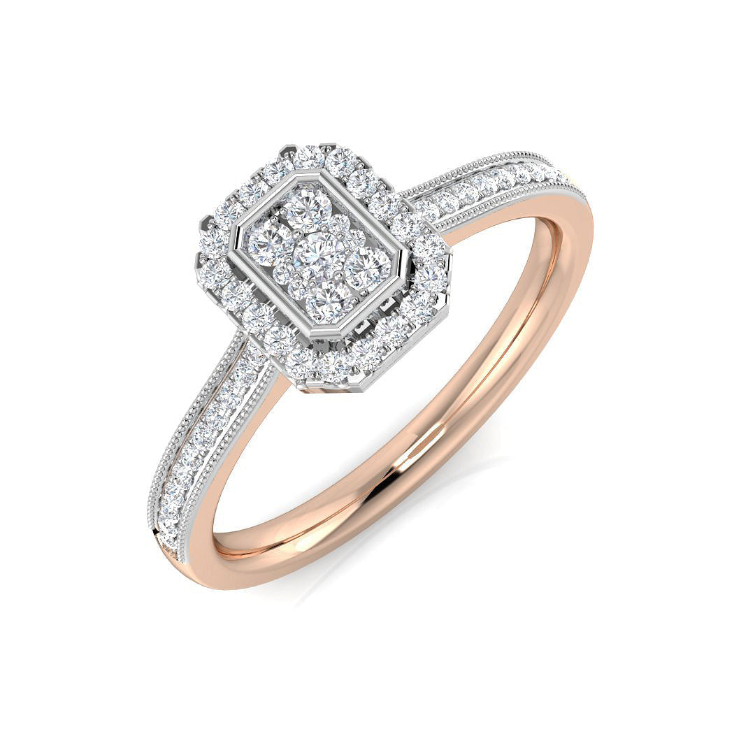 Diamond Cobham Cluster Ring in 10K/14K gold and platinum with certified lab-grown or natural diamonds