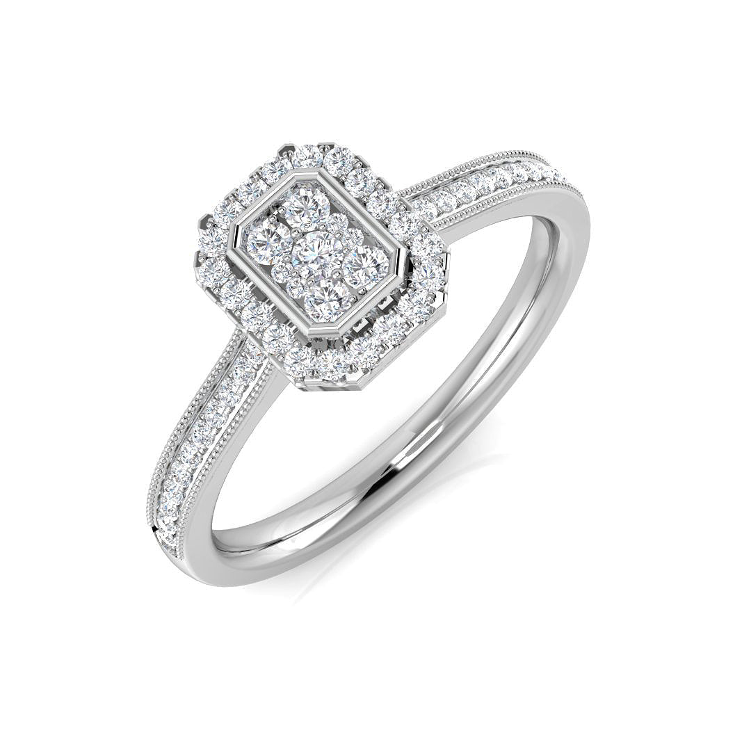 Diamond Cobham Cluster Ring in 10K/14K gold and platinum with certified lab-grown or natural diamonds