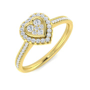 Round Diamond Halo Cluster Ring 0.2ct UK Hallmarked in 10K/14K gold and platinum with certified lab-grown or natural diamonds