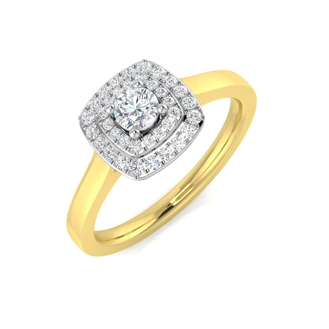 Lab-Grown Cluster Diamond Ring in 10K/14K gold and platinum with certified lab-grown or natural diamonds