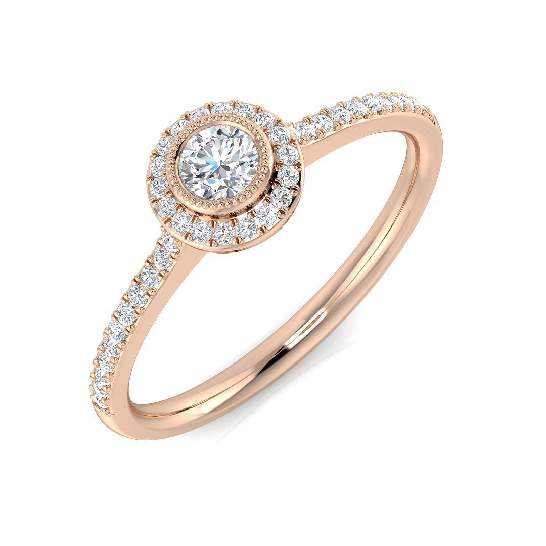 Diamond Wimbsebon Engagement Ring in 10K/14K gold and platinum with certified lab-grown or natural diamonds
