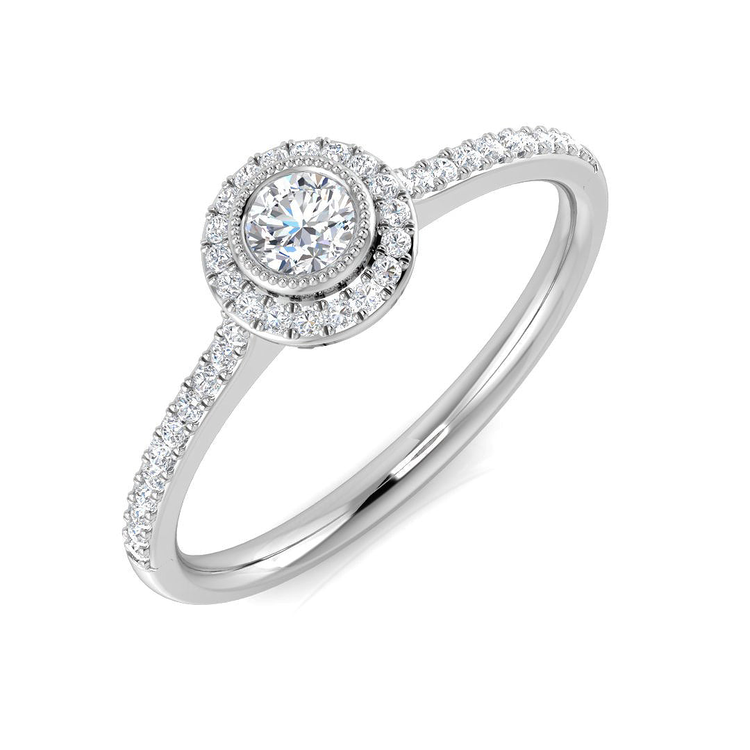 Diamond Wimbsebon Engagement Ring in 10K/14K gold and platinum with certified lab-grown or natural diamonds