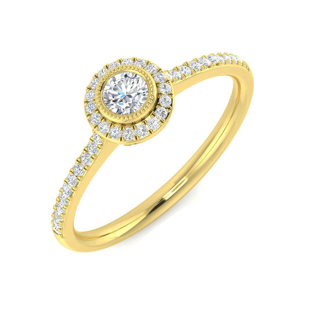 Diamond Wimbsebon Engagement Ring in 10K/14K gold and platinum with certified lab-grown or natural diamonds