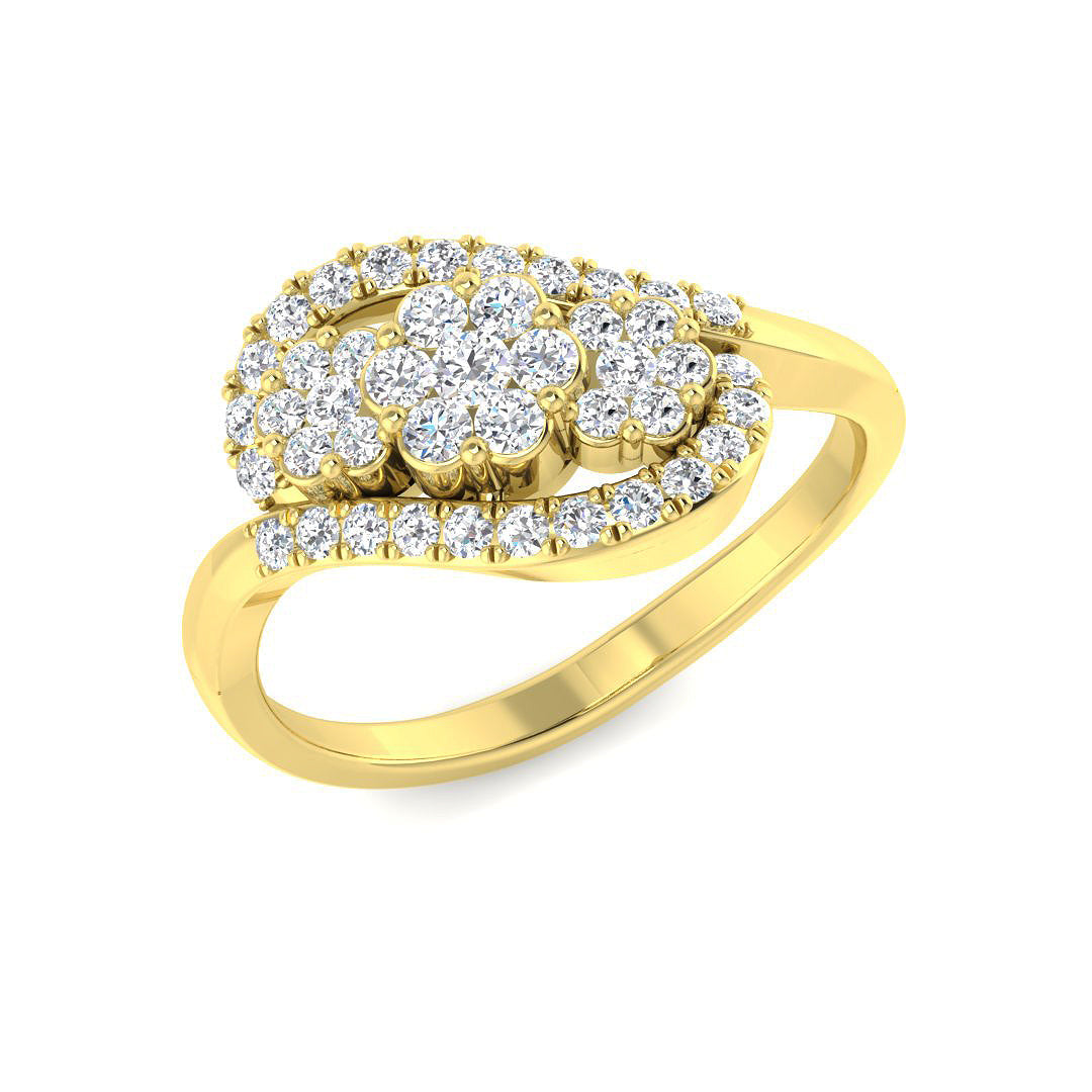 Lab-Grown Cluster Diamond Ring 0.5ct in 10K/14K gold and platinum with certified lab-grown or natural diamonds