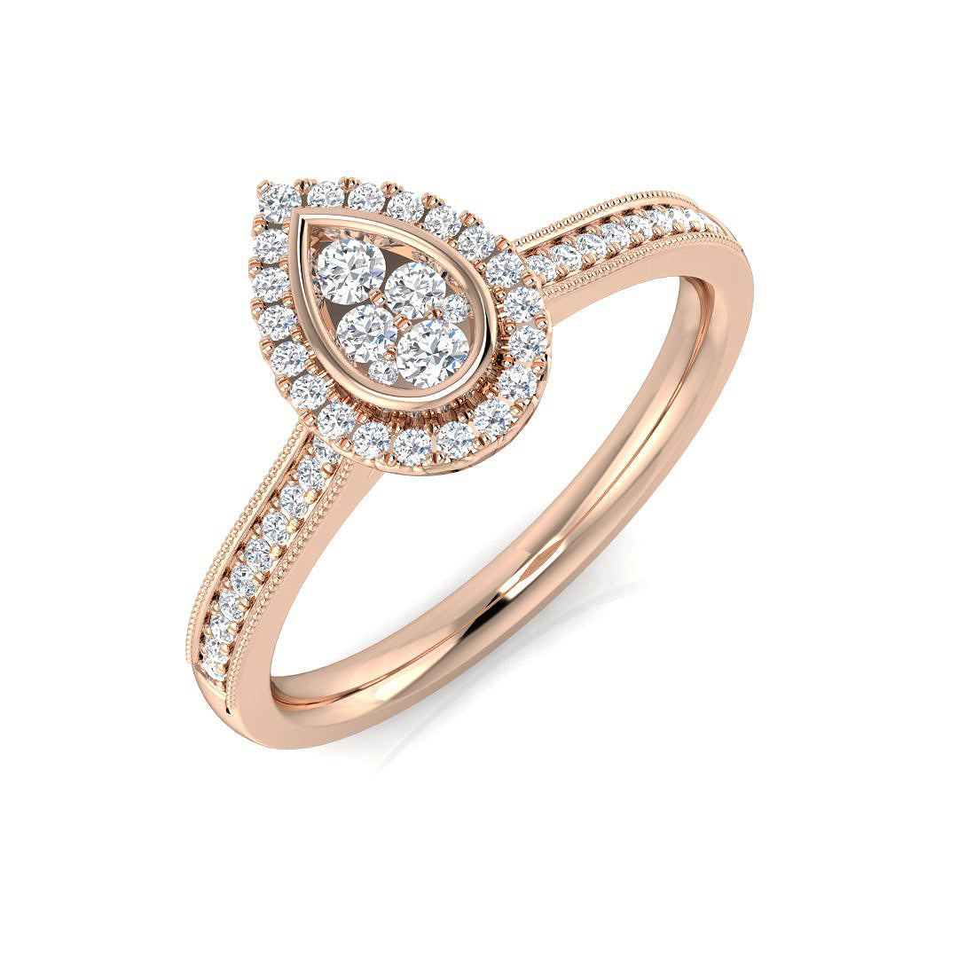 Diamond Warribgtob Cluster Ring in 10K/14K gold and platinum with certified lab-grown or natural diamonds