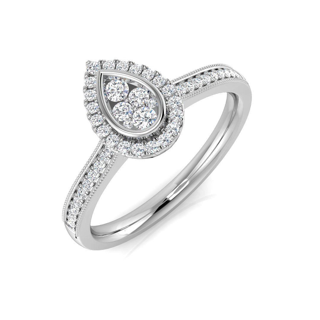 Diamond Warribgtob Cluster Ring in 10K/14K gold and platinum with certified lab-grown or natural diamonds