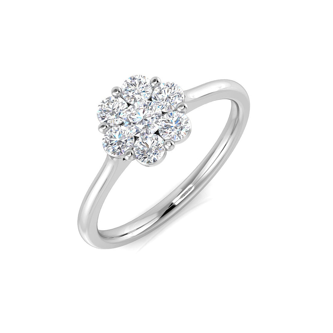 0.50Ct 7 Stone Diamond Cluster Ring in 10K/14K gold and platinum with certified lab-grown or natural diamonds
