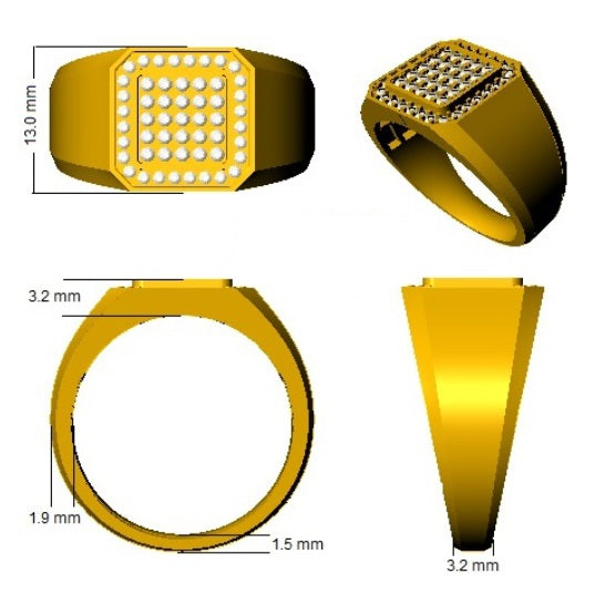 Men’s Lab Grown Diamond Ring UK in 10K/14K gold and platinum with certified lab-grown or natural diamonds