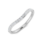 Round Diamond Curved Wedding Band in 10K/14K gold and platinum with certified lab-grown or natural diamonds