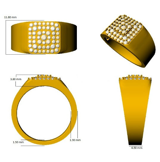 Men’s Lab Grown Diamond Ring UK in 10K/14K gold and platinum with certified lab-grown or natural diamonds