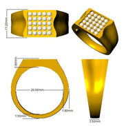 Men’s Diamond Pave Set Signet Ring in Gold & in 10K/14K gold and platinum with certified lab-grown or natural diamonds