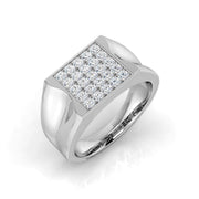 Men’s Diamond Pave Set Signet Ring in Gold & in 10K/14K gold and platinum with certified lab-grown or natural diamonds