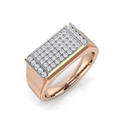 Diamond Pebrith Signet Ring in 10K/14K gold and platinum with certified lab-grown or natural diamonds