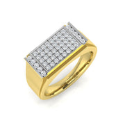 Diamond Pebrith Signet Ring in 10K/14K gold and platinum with certified lab-grown or natural diamonds