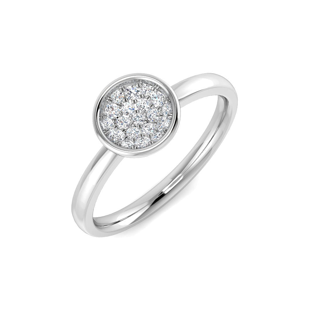 Round Cluster Diamond Ring 0.15ct in 10K/14K gold and platinum with certified lab-grown or natural diamonds