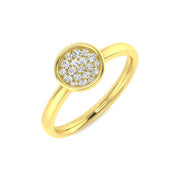 Round Cluster Diamond Ring 0.15ct in 10K/14K gold and platinum with certified lab-grown or natural diamonds