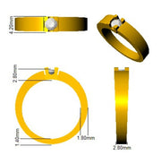 Modern Bar-Set Round Diamond Solitaire Ring in 10K/14K gold and platinum with certified lab-grown or natural diamonds