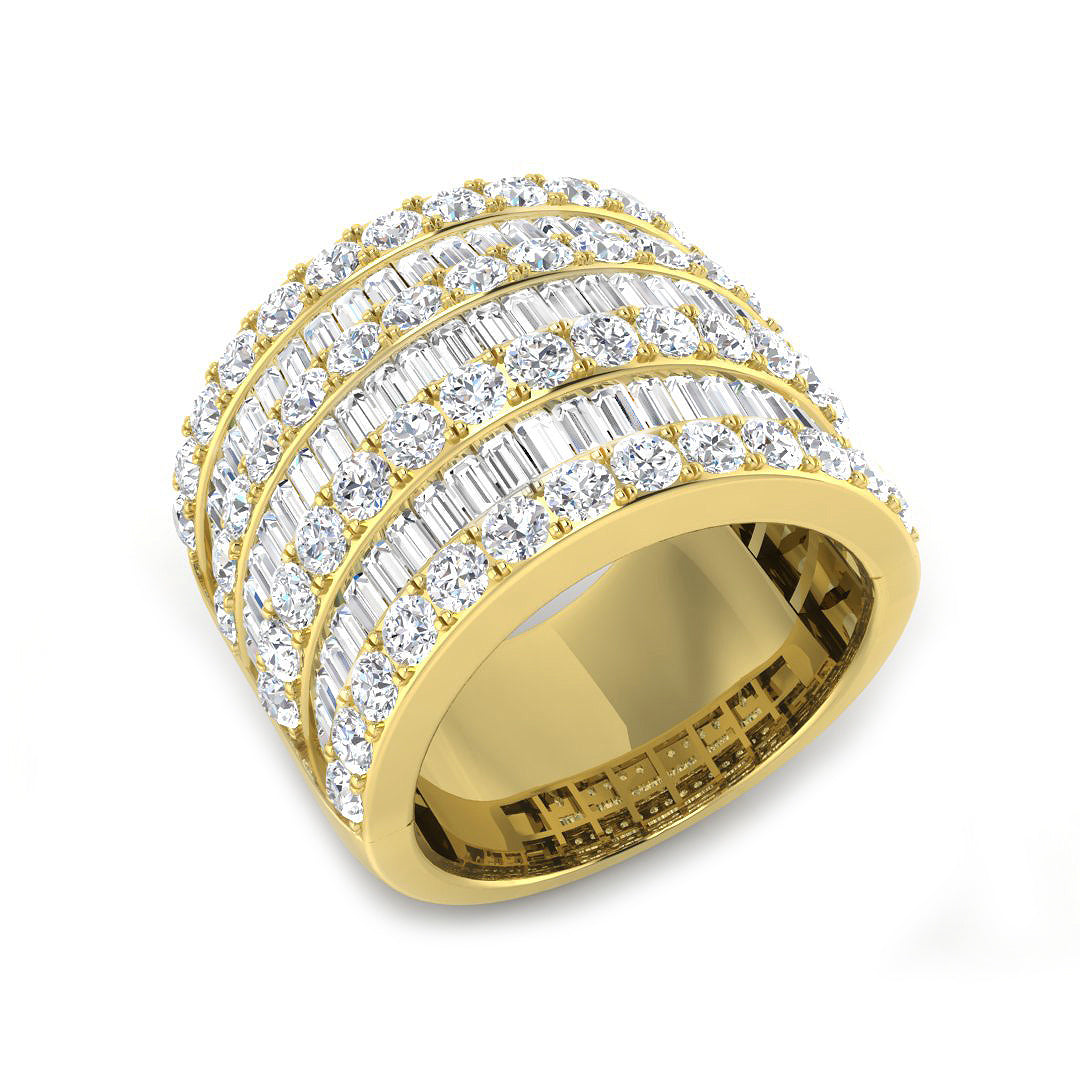 Luxurious Diamond Baguette and Round Cut Eternity Band in 10K/14K gold and platinum with certified lab-grown or natural diamonds