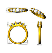 Diamond Glamis 5 Stone Ring in 10K/14K gold and platinum with certified lab-grown or natural diamonds
