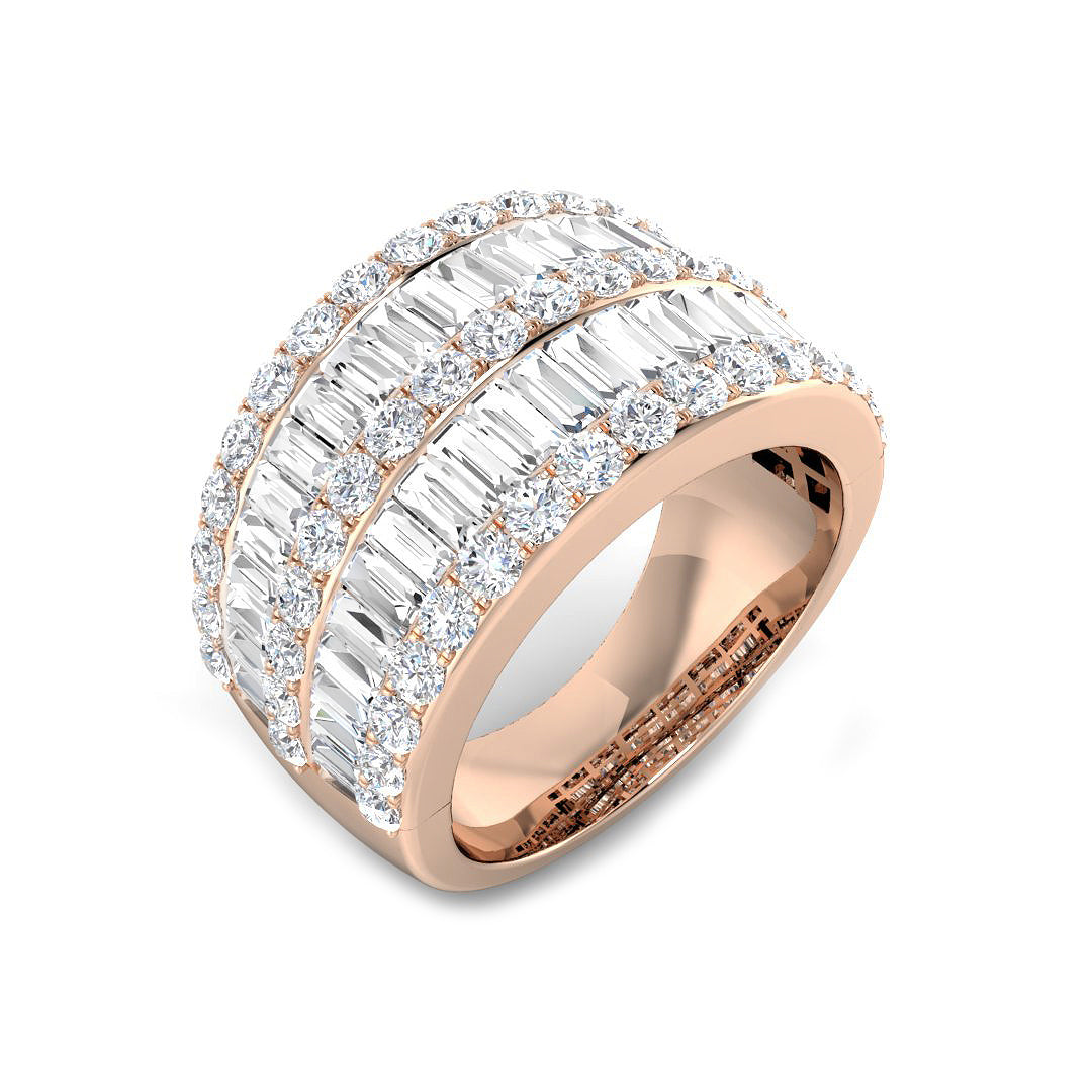 Dazzling Diamond Baguette and Round Cut Eternity Band in 10K/14K gold and platinum with certified lab-grown or natural diamonds