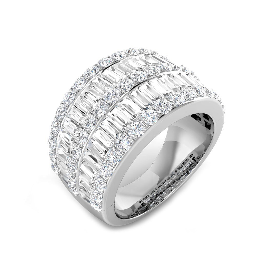 Dazzling Diamond Baguette and Round Cut Eternity Band in 10K/14K gold and platinum with certified lab-grown or natural diamonds