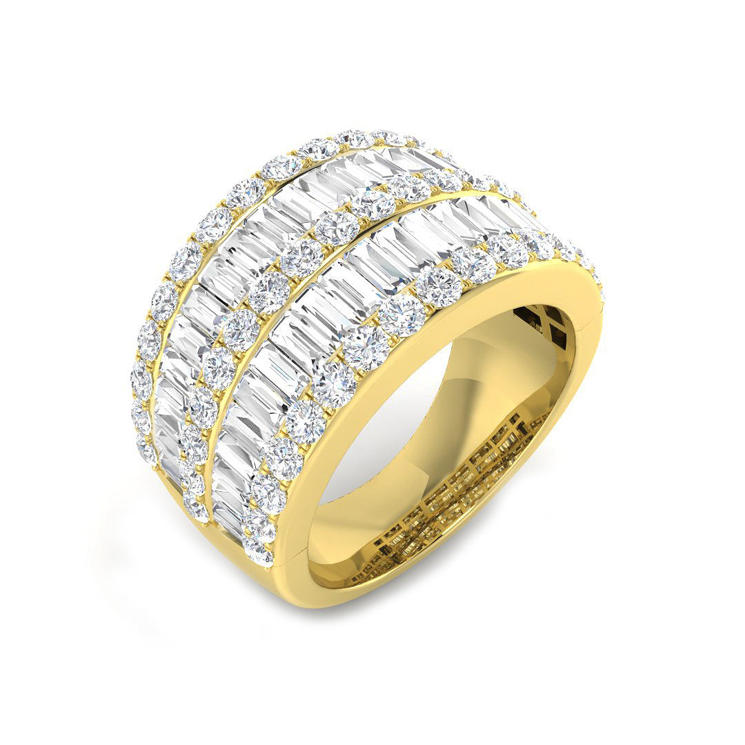Dazzling Diamond Baguette and Round Cut Eternity Band in 10K/14K gold and platinum with certified lab-grown or natural diamonds