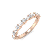 Diamond Bath Half Eternity Ring in 10K/14K gold and platinum with certified lab-grown or natural diamonds