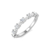 Diamond Bath Half Eternity Ring in 10K/14K gold and platinum with certified lab-grown or natural diamonds