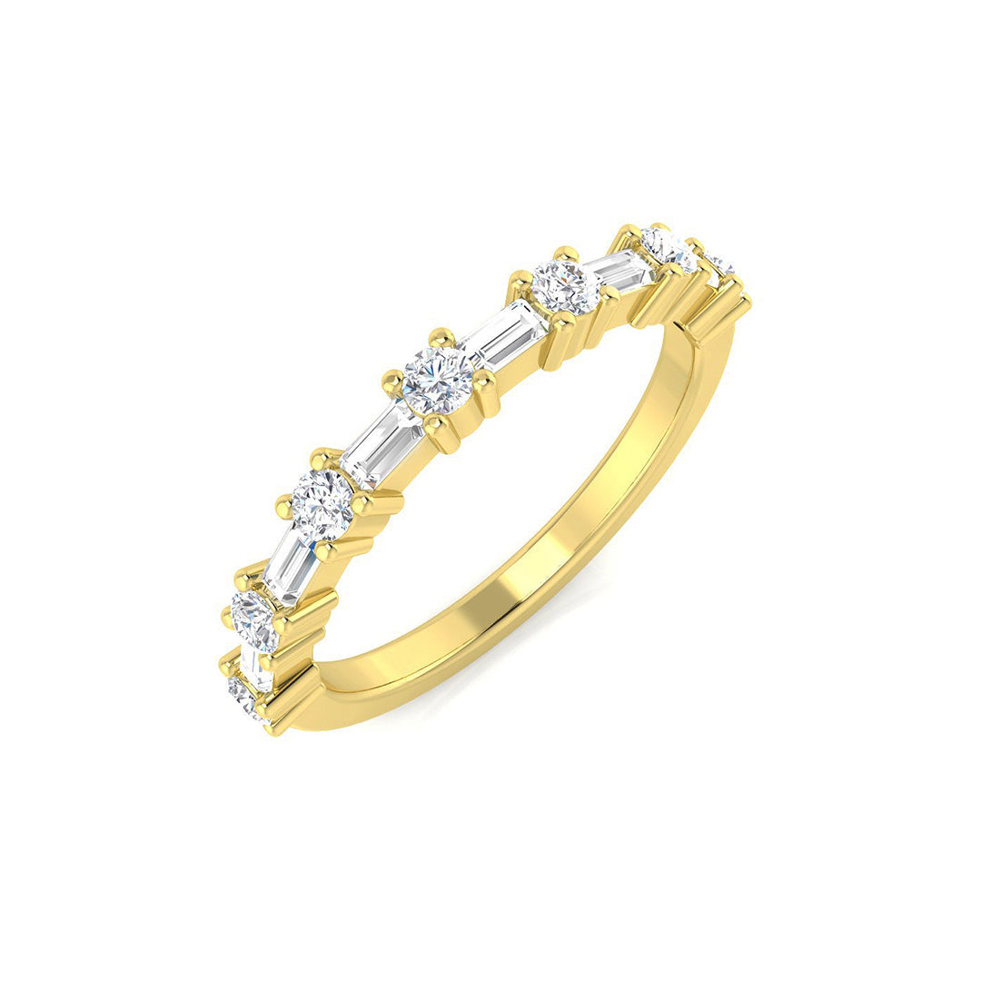 Diamond Bath Half Eternity Ring in 10K/14K gold and platinum with certified lab-grown or natural diamonds