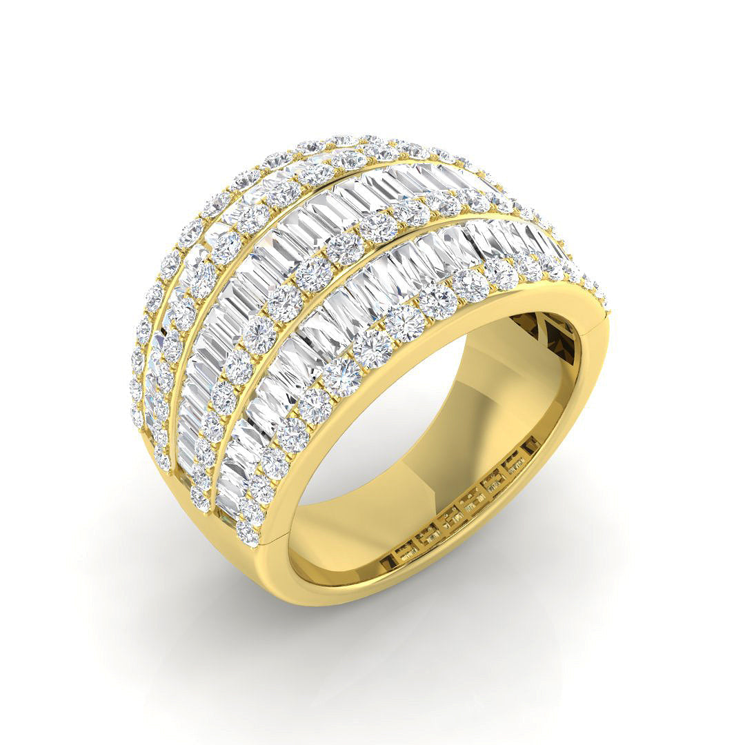 Lab-Grown Diamond Half Eternity Ring Band in 10K/14K gold and platinum with certified lab-grown or natural diamonds