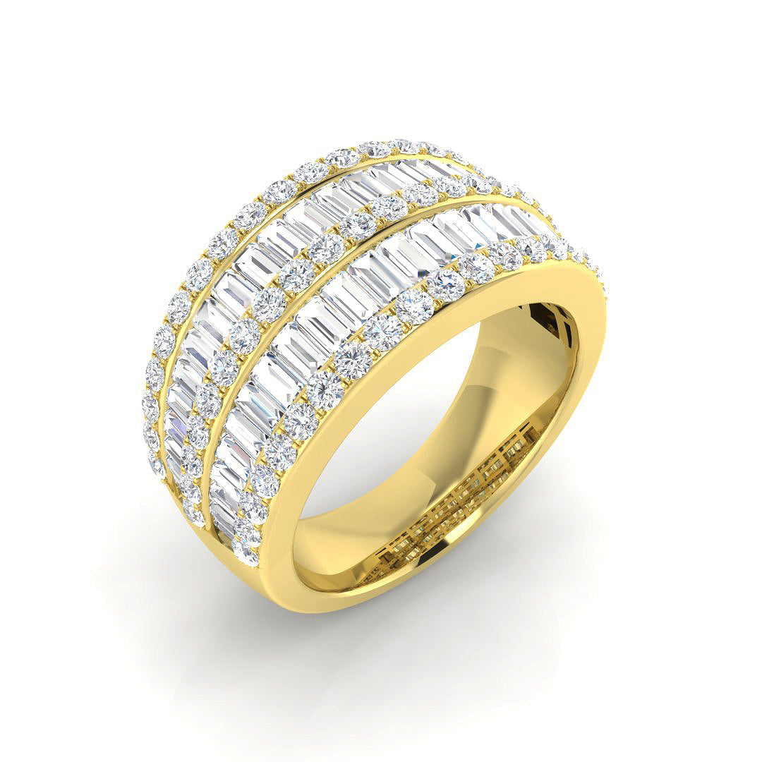 Dazzling Diamond Baguette and Round Cut Eternity Band in 10K/14K gold and platinum with certified lab-grown or natural diamonds