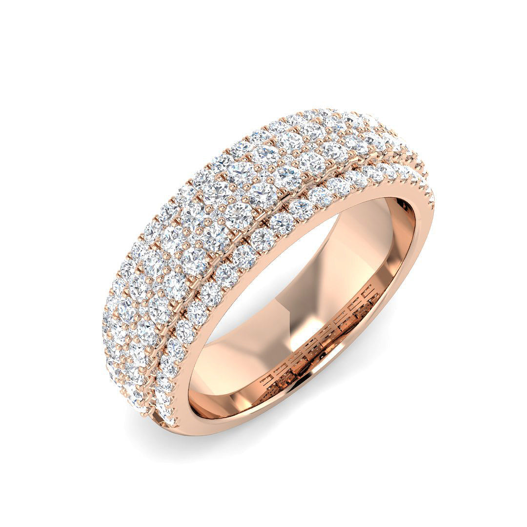 Lab & Natural Diamond Half Eternity Ring in 10K/14K gold and platinum with certified lab-grown or natural diamonds