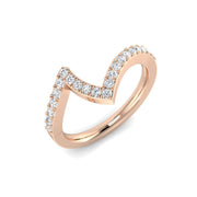Zigzag Diamond Wishbone Ring in 10K/14K gold and platinum with certified lab-grown or natural diamonds