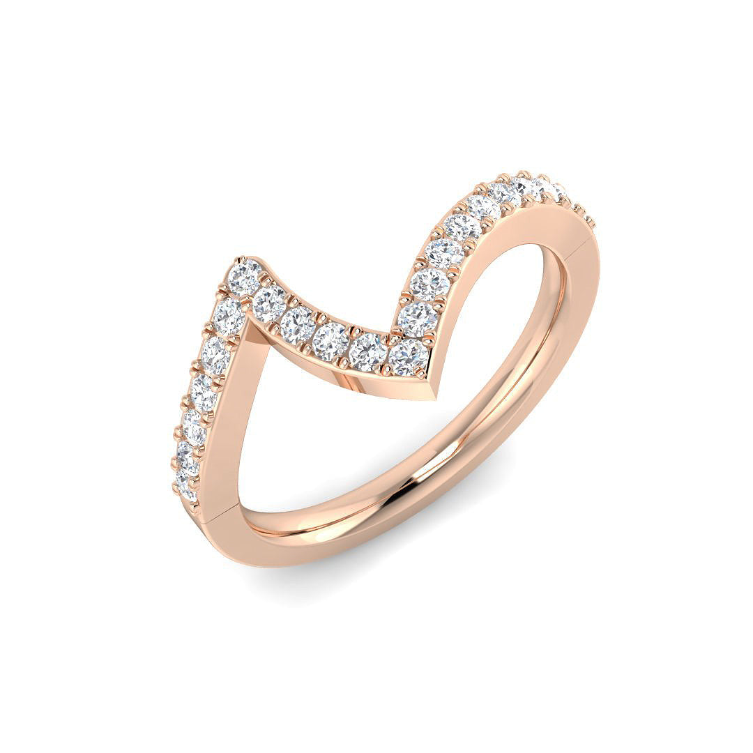 Sparkling Round Diamond Wishbone Ring in 10K/14K gold and platinum with certified lab-grown or natural diamonds