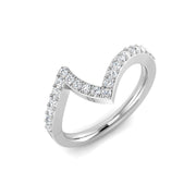 Zigzag Diamond Wishbone Ring in 10K/14K gold and platinum with certified lab-grown or natural diamonds