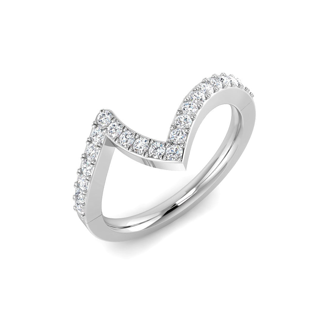 Sparkling Round Diamond Wishbone Ring in 10K/14K gold and platinum with certified lab-grown or natural diamonds