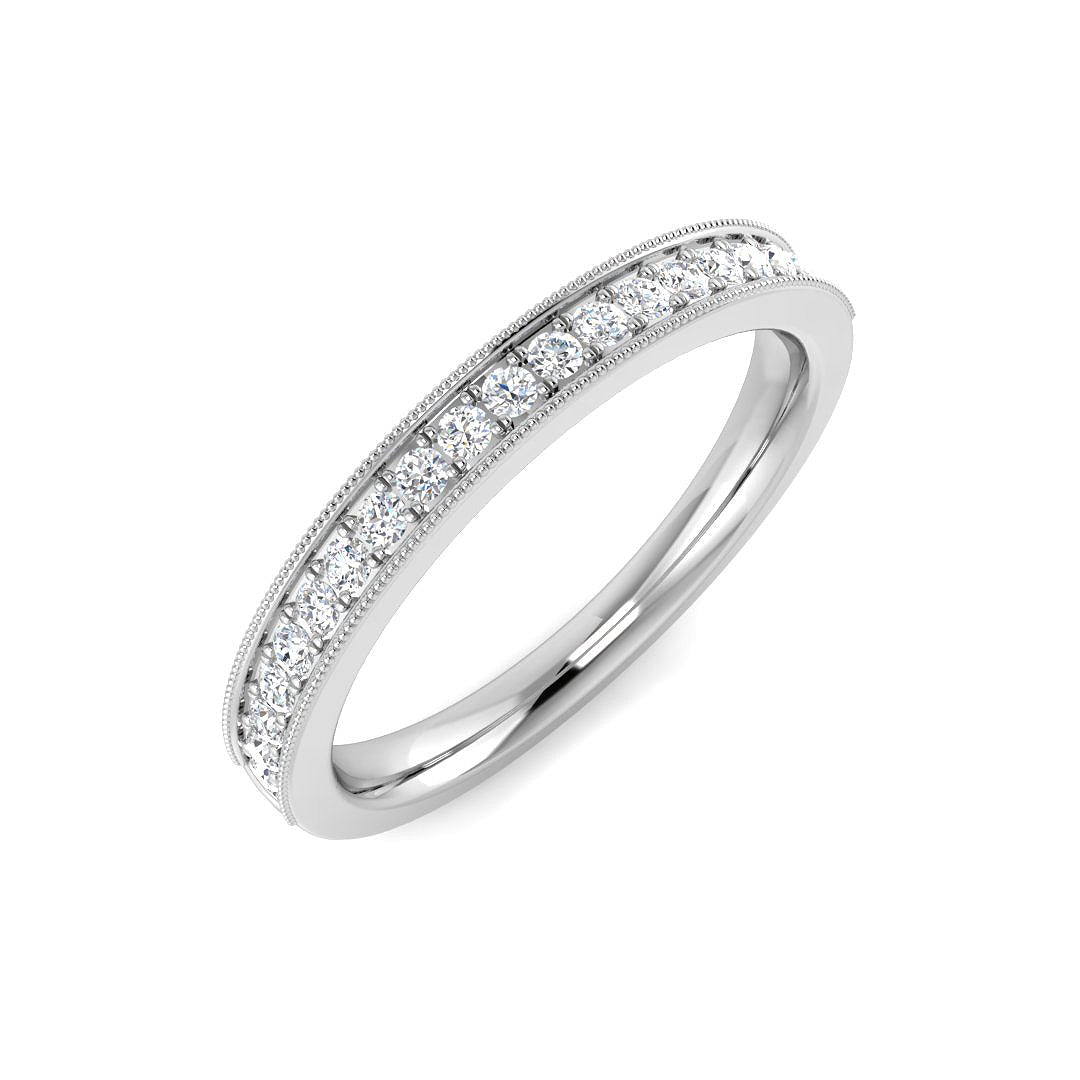 Round Diamond Lab & Natural Half Eternity Ring in 10K/14K gold and platinum with certified lab-grown or natural diamonds